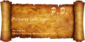 Polony Dénes névjegykártya